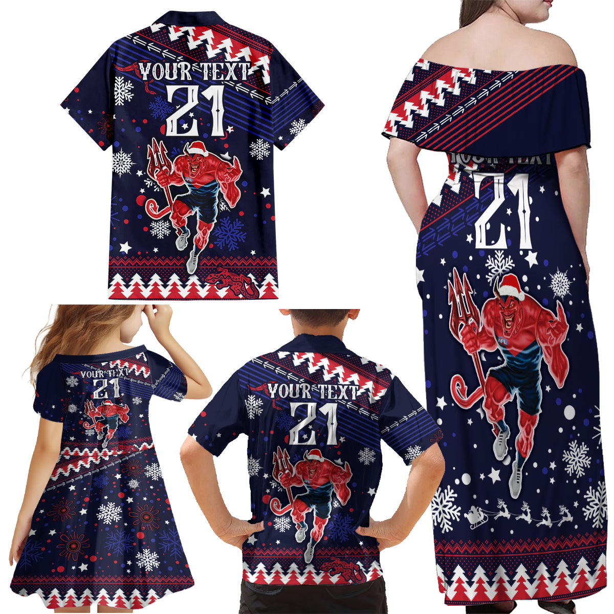 custom-melbourne-demons-football-family-matching-off-shoulder-maxi-dress-and-hawaiian-shirt-narrm-christmas-vibe-2023