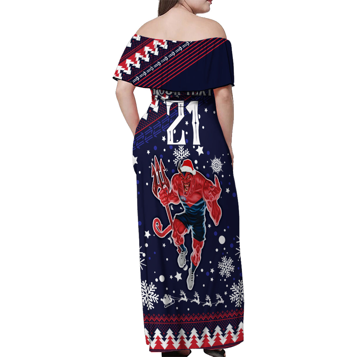 custom-melbourne-demons-football-family-matching-off-shoulder-maxi-dress-and-hawaiian-shirt-narrm-christmas-vibe-2023