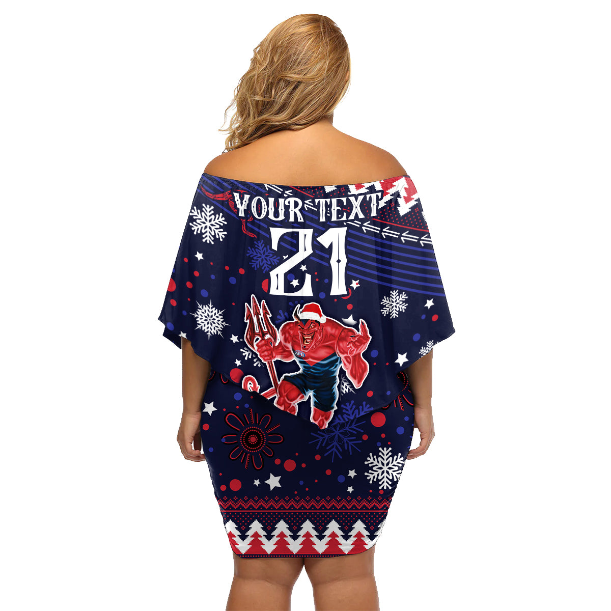 custom-melbourne-demons-football-family-matching-off-shoulder-short-dress-and-hawaiian-shirt-narrm-christmas-vibe-2023