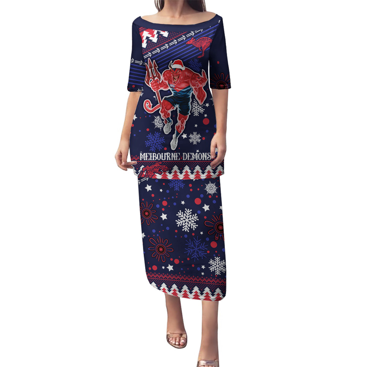 custom-melbourne-demons-football-family-matching-puletasi-dress-and-hawaiian-shirt-narrm-christmas-vibe-2023