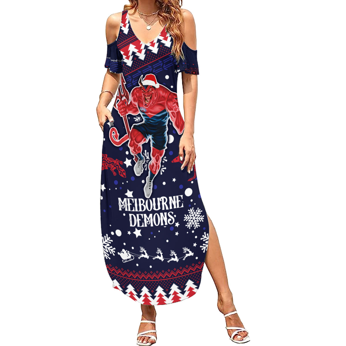 custom-melbourne-demons-football-family-matching-summer-maxi-dress-and-hawaiian-shirt-narrm-christmas-vibe-2023