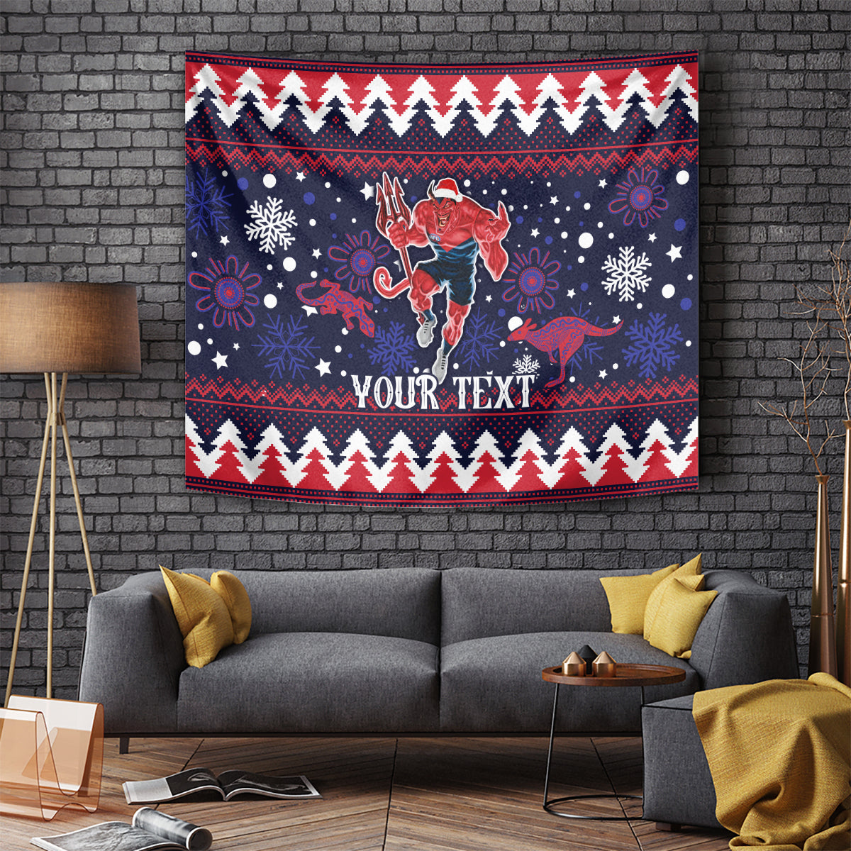 Custom Melbourne Demons Football Tapestry Narrm Christmas Vibe 2023 - Vibe Hoodie Shop