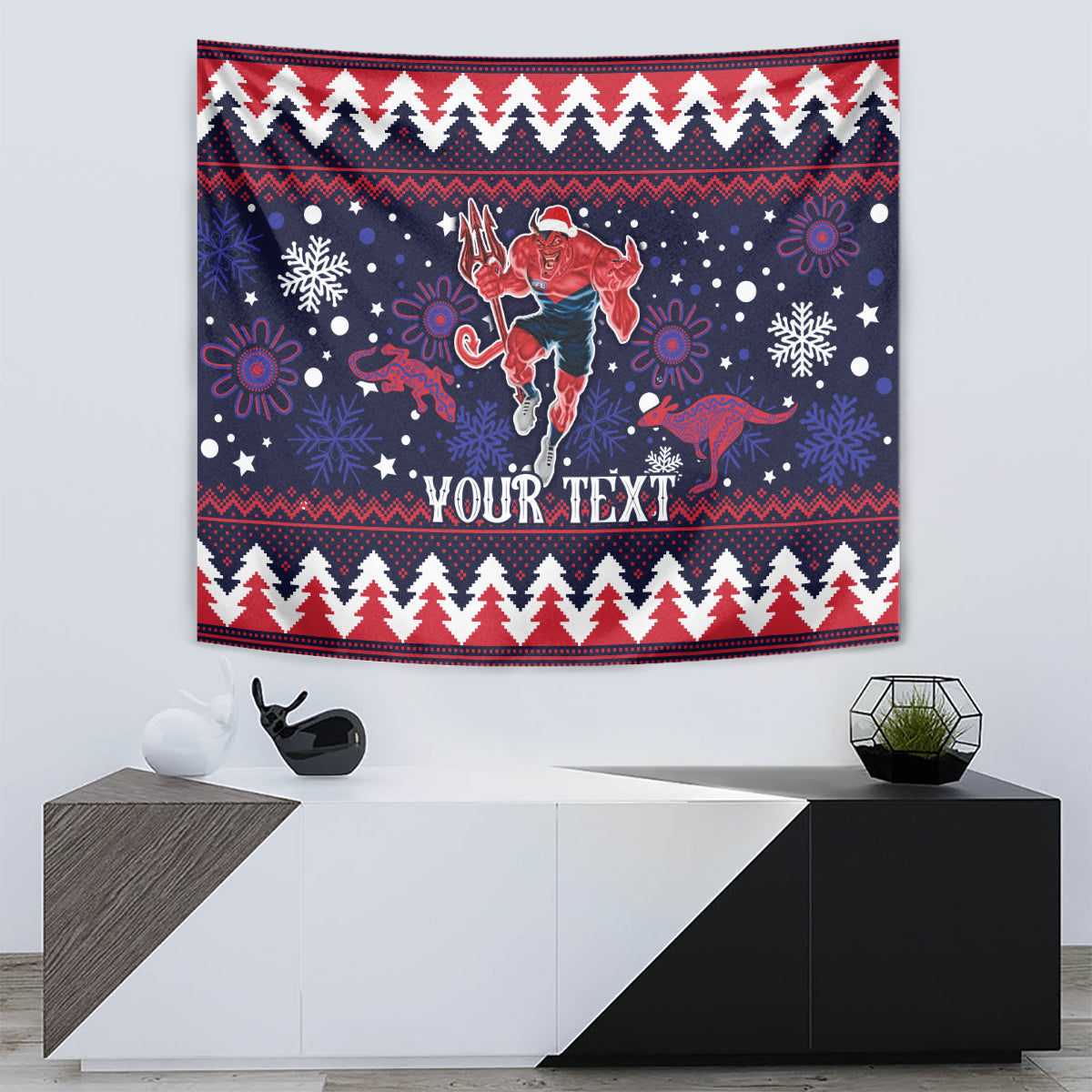 Custom Melbourne Demons Football Tapestry Narrm Christmas Vibe 2023 - Vibe Hoodie Shop