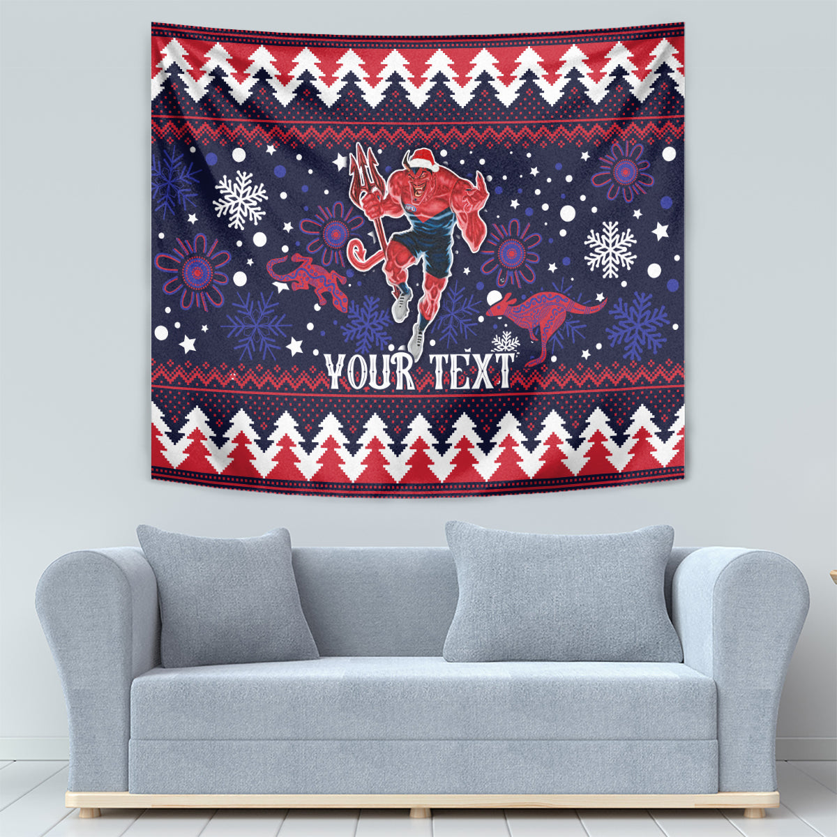 Custom Melbourne Demons Football Tapestry Narrm Christmas Vibe 2023 - Vibe Hoodie Shop