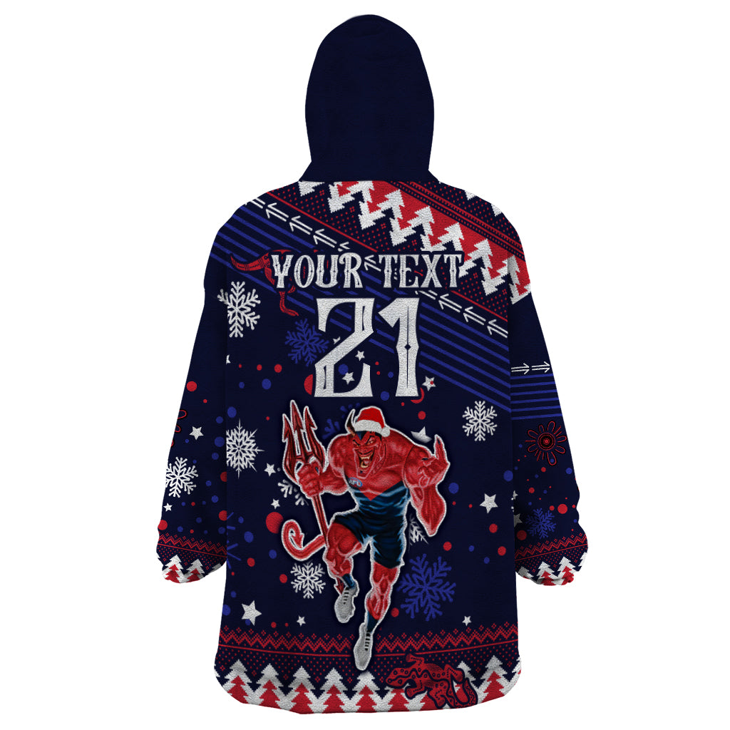 Custom Melbourne Demons Football Wearable Blanket Hoodie Narrm Christmas Vibe 2023 - Vibe Hoodie Shop