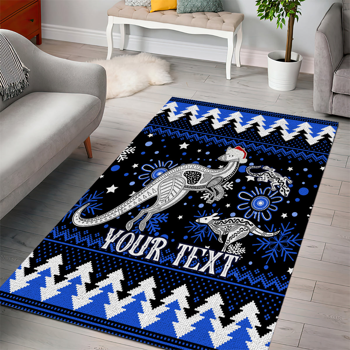 Custom North Kangaroos Football Area Rug Roos Christmas Vibe 2023 - Vibe Hoodie Shop