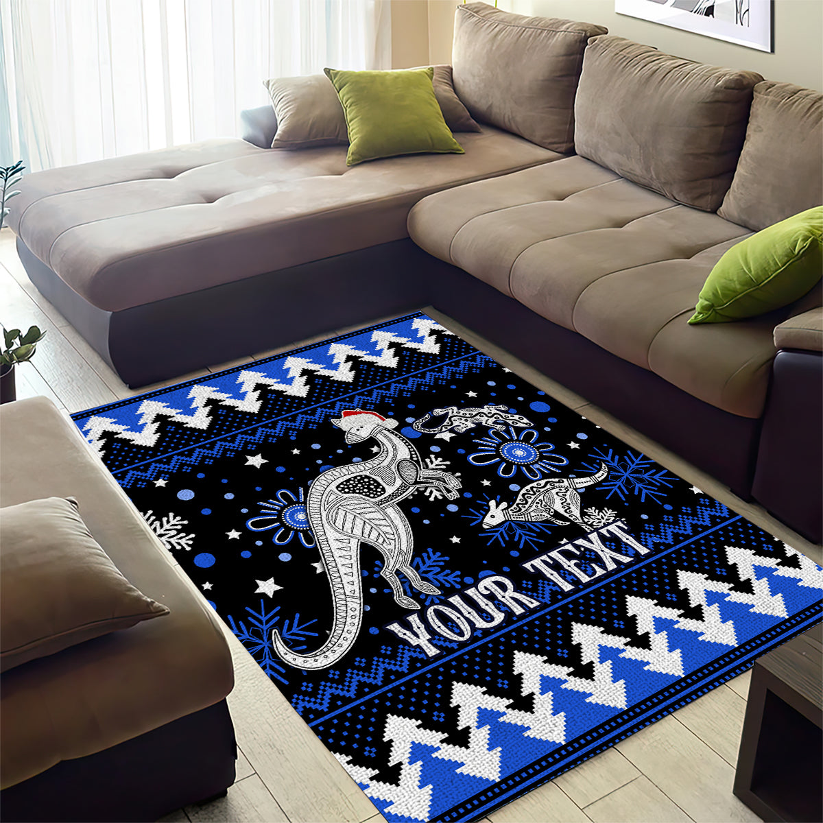 Custom North Kangaroos Football Area Rug Roos Christmas Vibe 2023 - Vibe Hoodie Shop