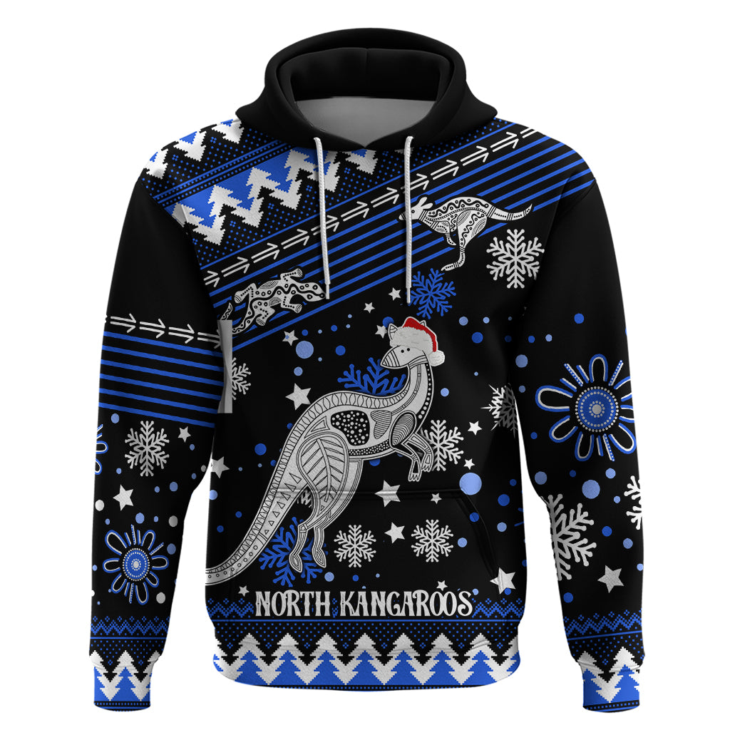 Custom North Kangaroos Football Hoodie Roos Christmas Vibe 2023 LT9 - Vibe Hoodie Shop