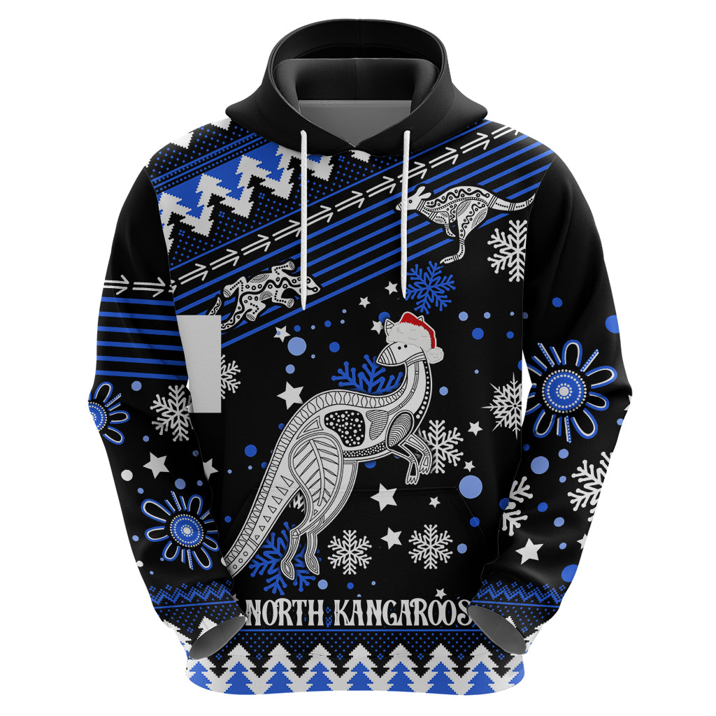 Custom North Kangaroos Football Hoodie Roos Christmas Vibe 2023 LT9 - Vibe Hoodie Shop