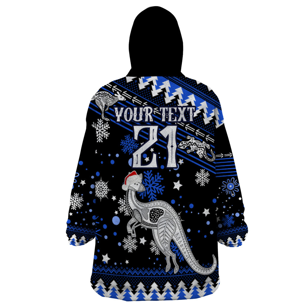 Custom North Kangaroos Football Wearable Blanket Hoodie Roos Christmas Vibe 2023 - Vibe Hoodie Shop