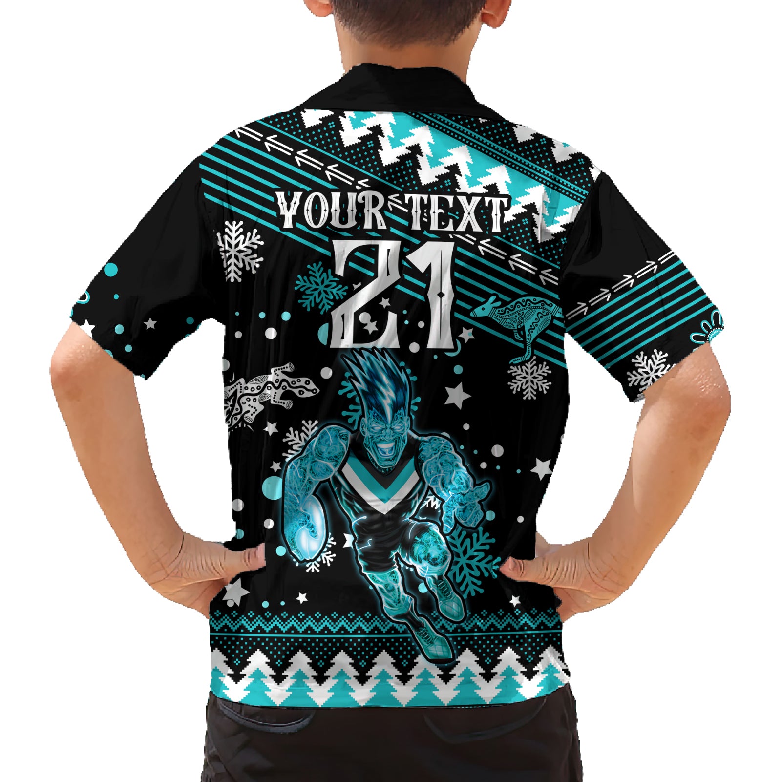 Custom Port Adelaide Power Football Hawaiian Shirt Port Adelaide Power Football Christmas Vibe 2023 - Vibe Hoodie Shop