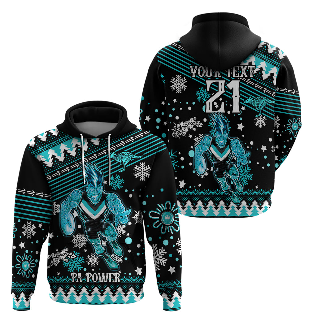 Custom Port Adelaide Power Football Hoodie Port Adelaide Power Football Christmas Vibe 2023 LT9 - Vibe Hoodie Shop