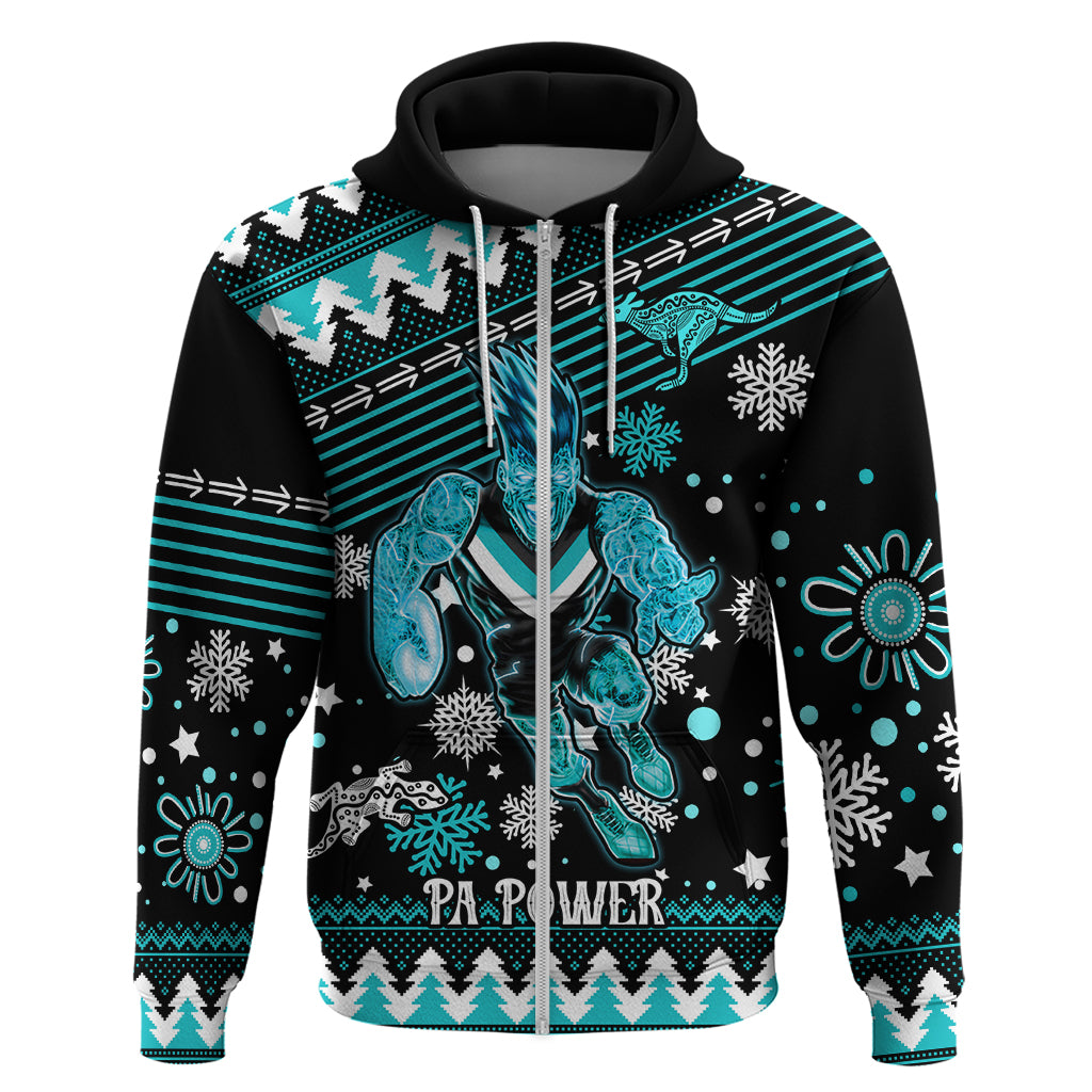 Custom Port Adelaide Power Football Hoodie Port Adelaide Power Football Christmas Vibe 2023 LT9 - Vibe Hoodie Shop