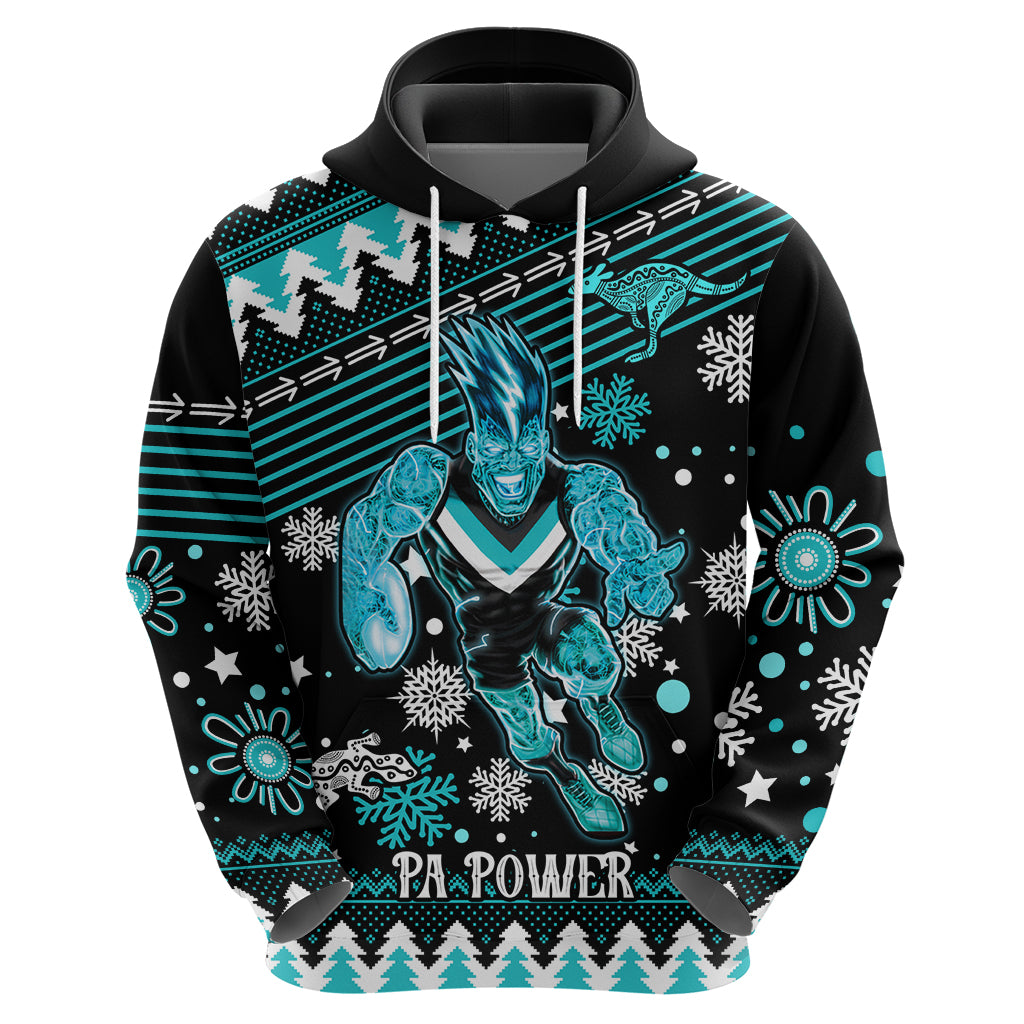 Custom Port Adelaide Power Football Hoodie Port Adelaide Power Football Christmas Vibe 2023 LT9 - Vibe Hoodie Shop