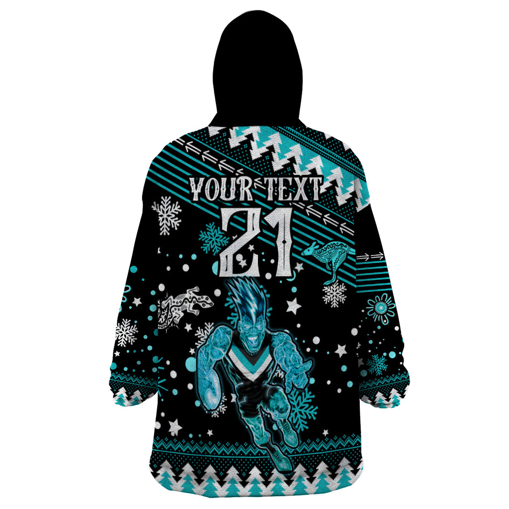 Custom Port Adelaide Power Football Wearable Blanket Hoodie Port Adelaide Power Football Christmas Vibe 2023 - Vibe Hoodie Shop