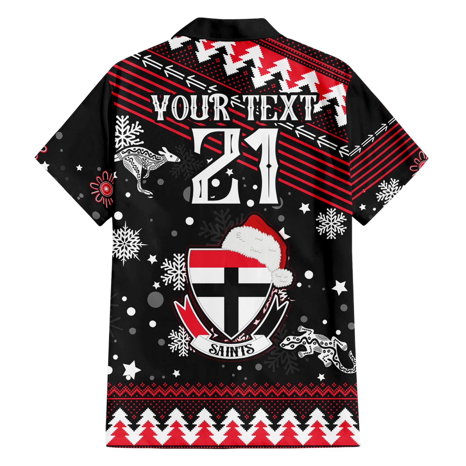 Custom St Kilda Saints Football Hawaiian Shirt Christmas Vibe 2023 - Vibe Hoodie Shop