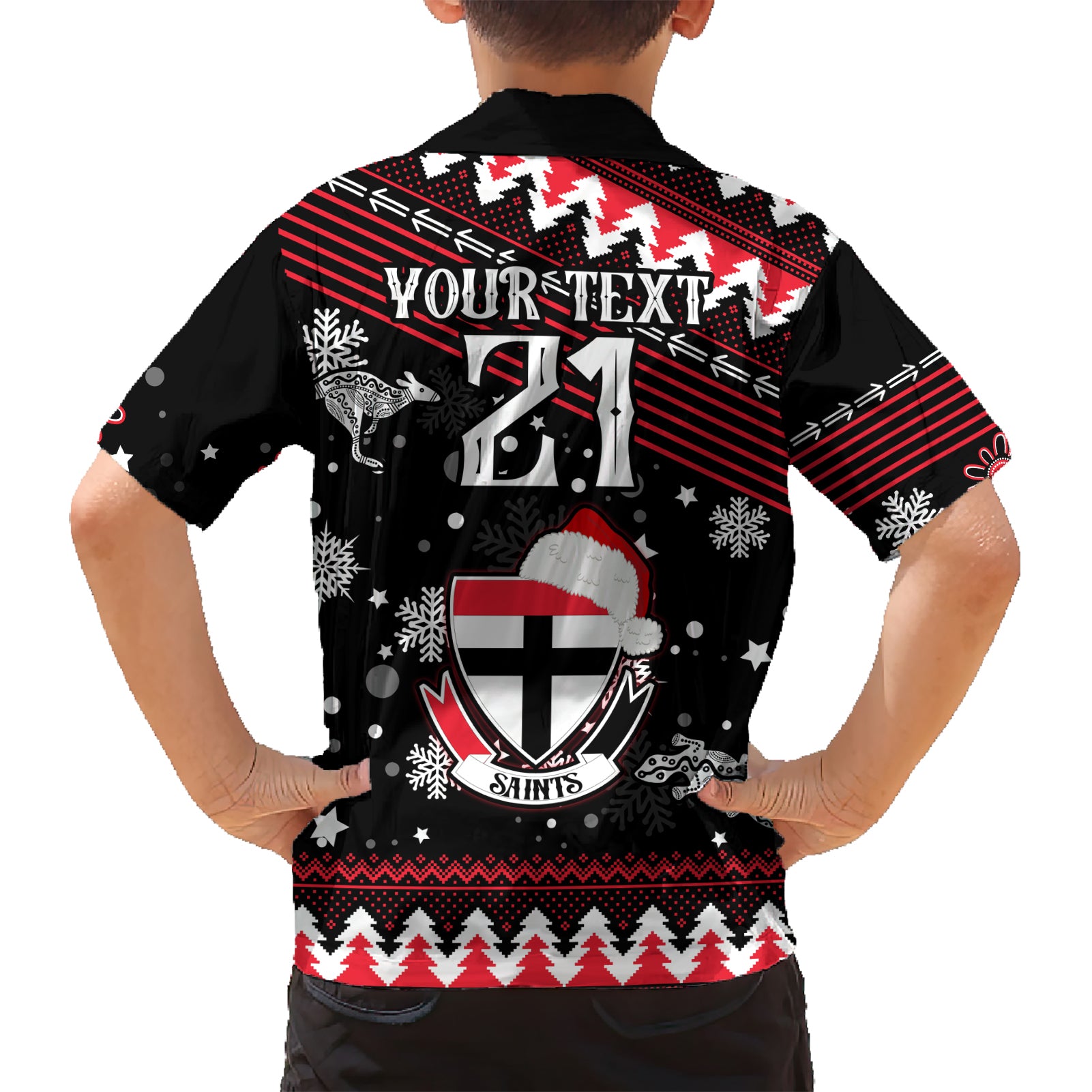 Custom St Kilda Saints Football Hawaiian Shirt Christmas Vibe 2023 - Vibe Hoodie Shop