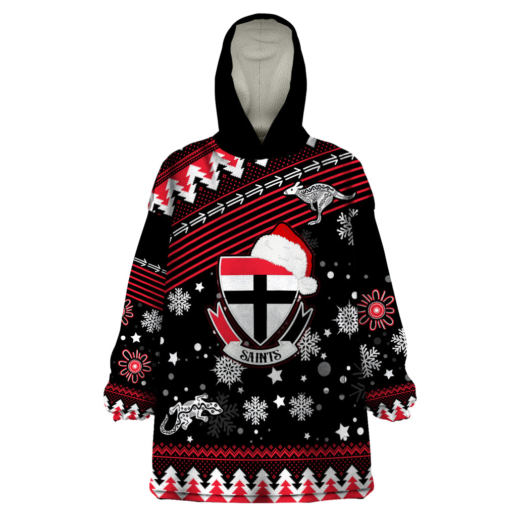 Custom St Kilda Saints Football Wearable Blanket Hoodie Christmas Vibe 2023 - Vibe Hoodie Shop