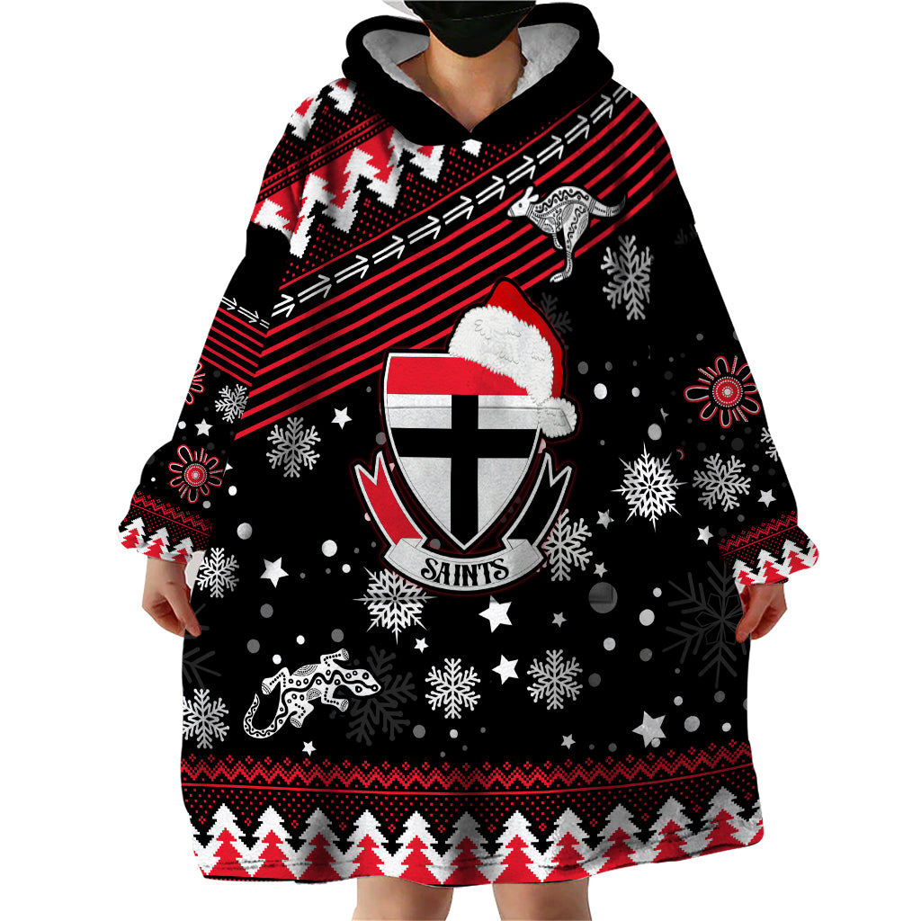 Custom St Kilda Saints Football Wearable Blanket Hoodie Christmas Vibe 2023 - Vibe Hoodie Shop