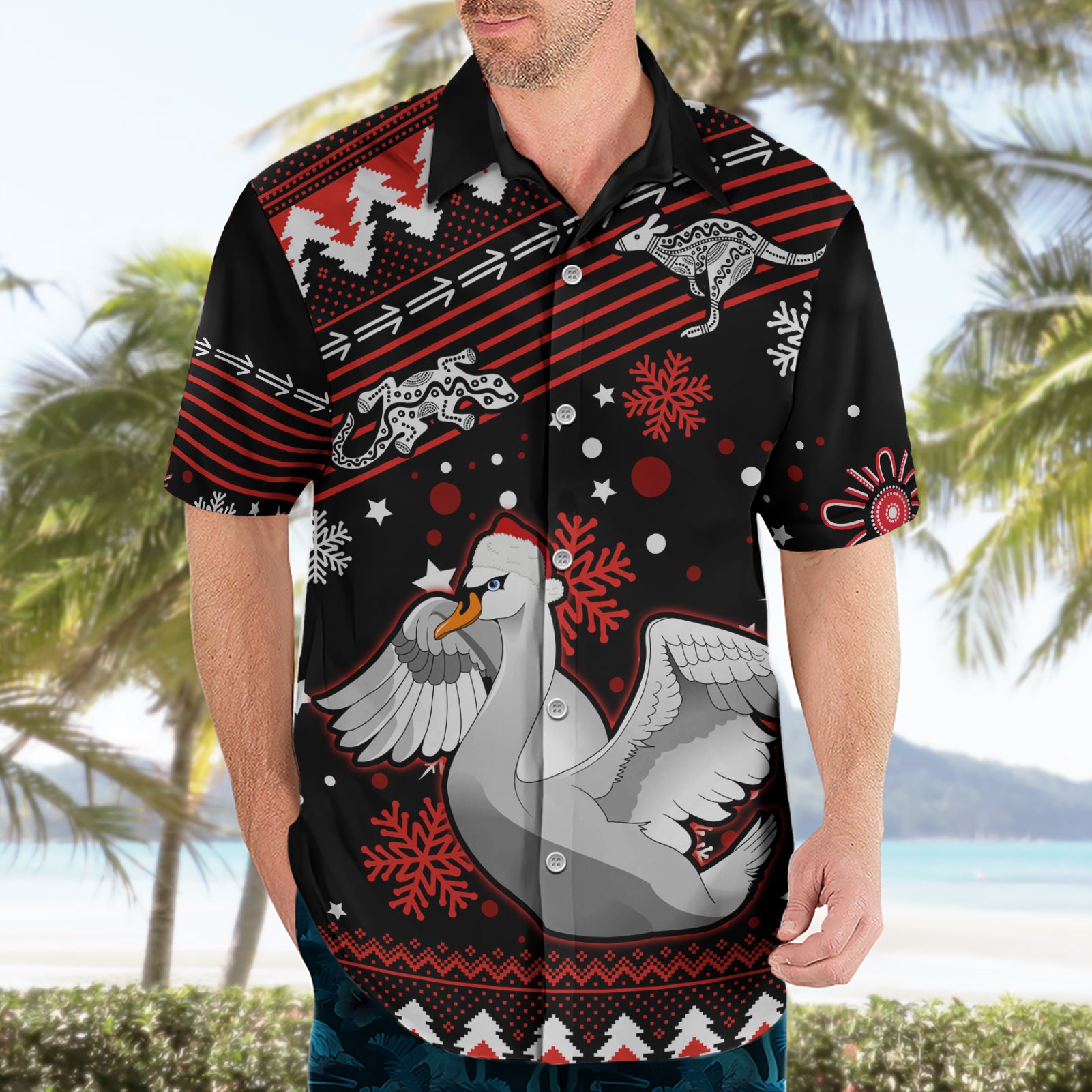 Custom Swans Football Hawaiian Shirt Christmas Vibe 2023 - Vibe Hoodie Shop