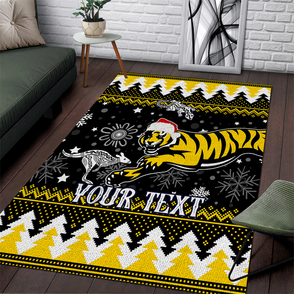 Custom Tigers Football Area Rug Christmas Vibe 2023 - Vibe Hoodie Shop