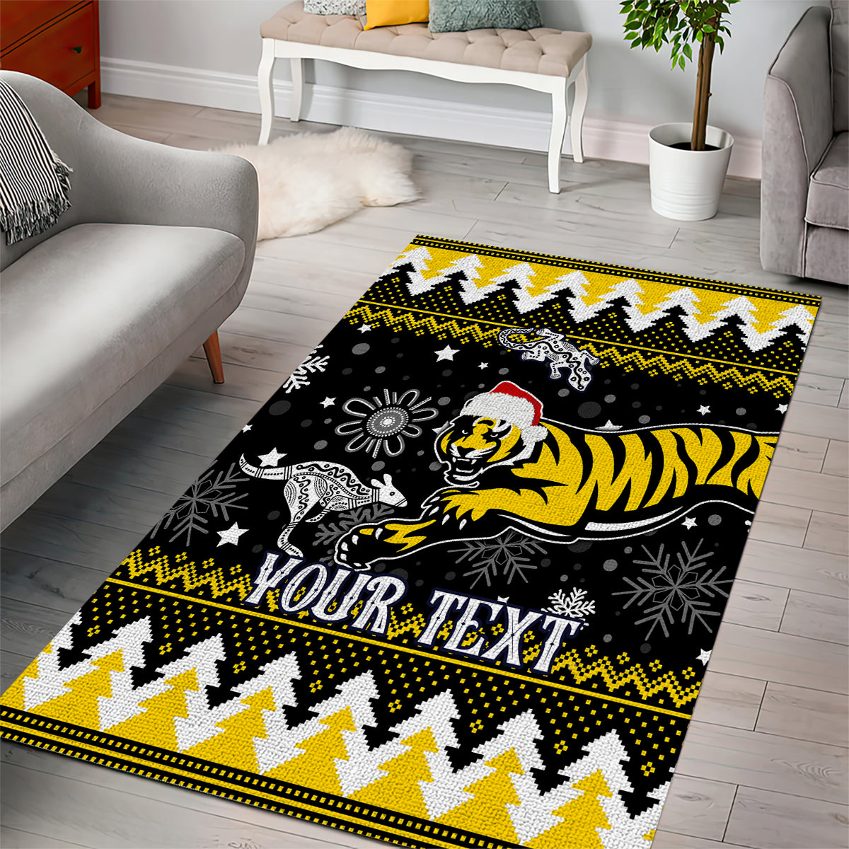 Custom Tigers Football Area Rug Christmas Vibe 2023 - Vibe Hoodie Shop