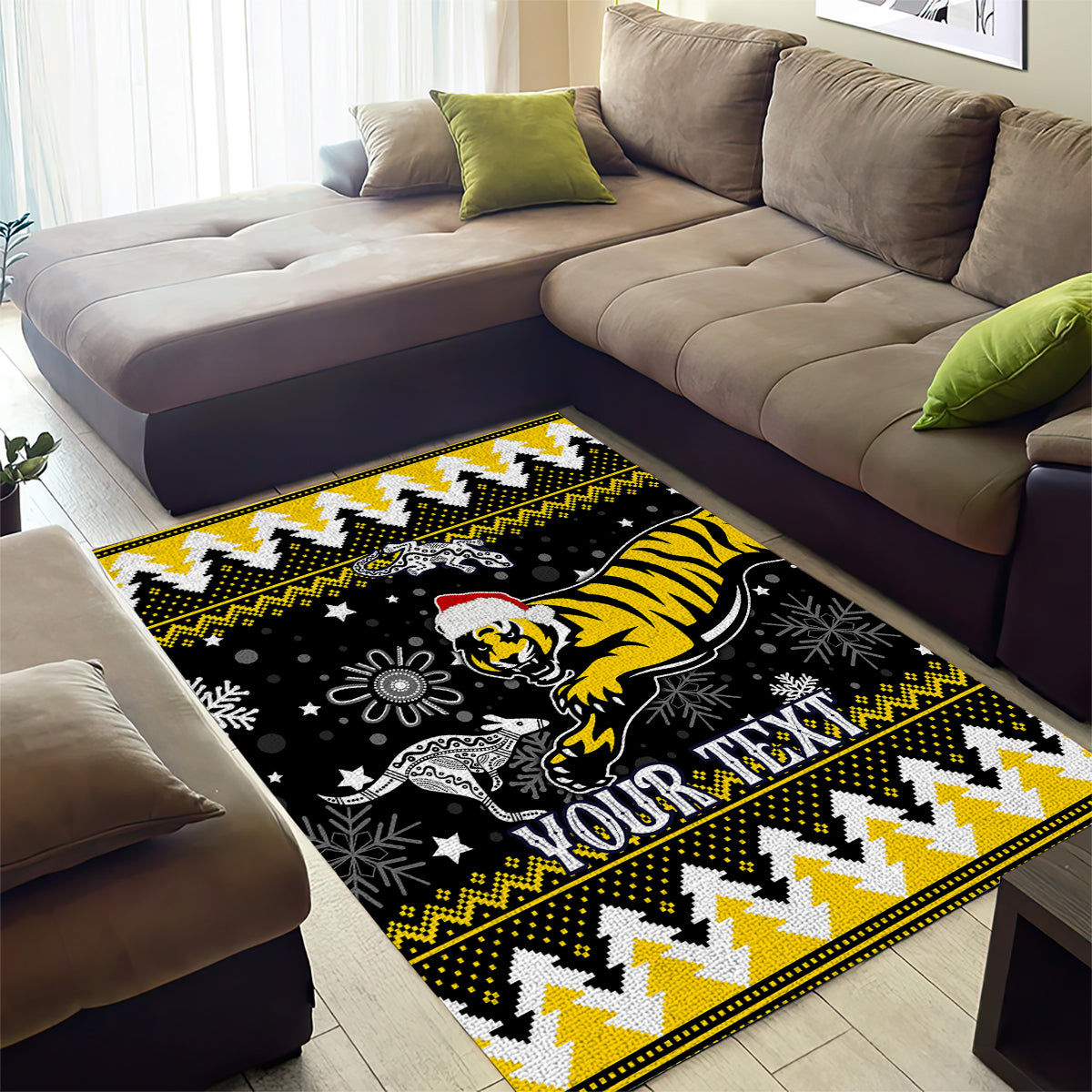 Custom Tigers Football Area Rug Christmas Vibe 2023 - Vibe Hoodie Shop