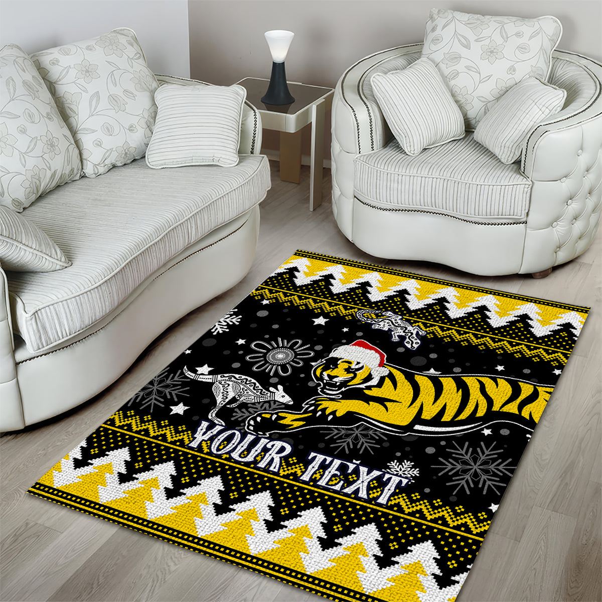 Custom Tigers Football Area Rug Christmas Vibe 2023 - Vibe Hoodie Shop