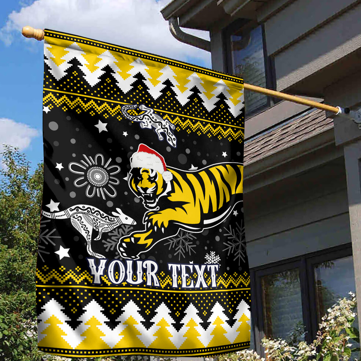 Custom Tigers Football Garden Flag Christmas Vibe 2023 - Vibe Hoodie Shop