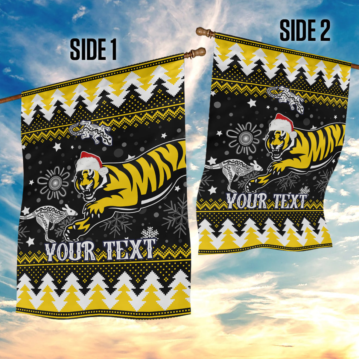 Custom Tigers Football Garden Flag Christmas Vibe 2023 - Vibe Hoodie Shop