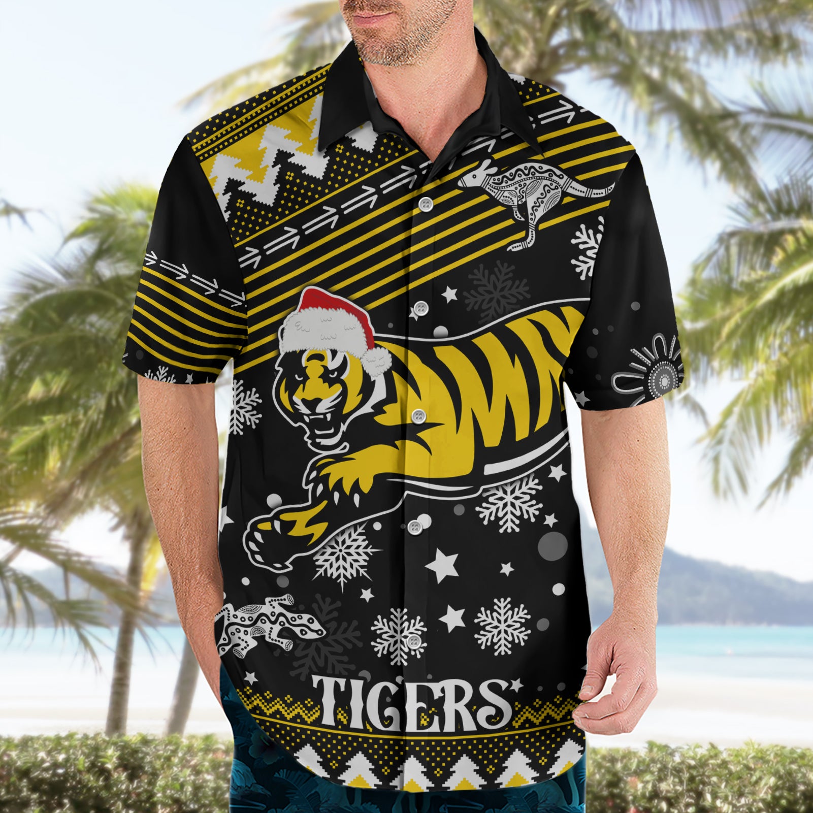 Custom Tigers Football Hawaiian Shirt Christmas Vibe 2023 - Vibe Hoodie Shop