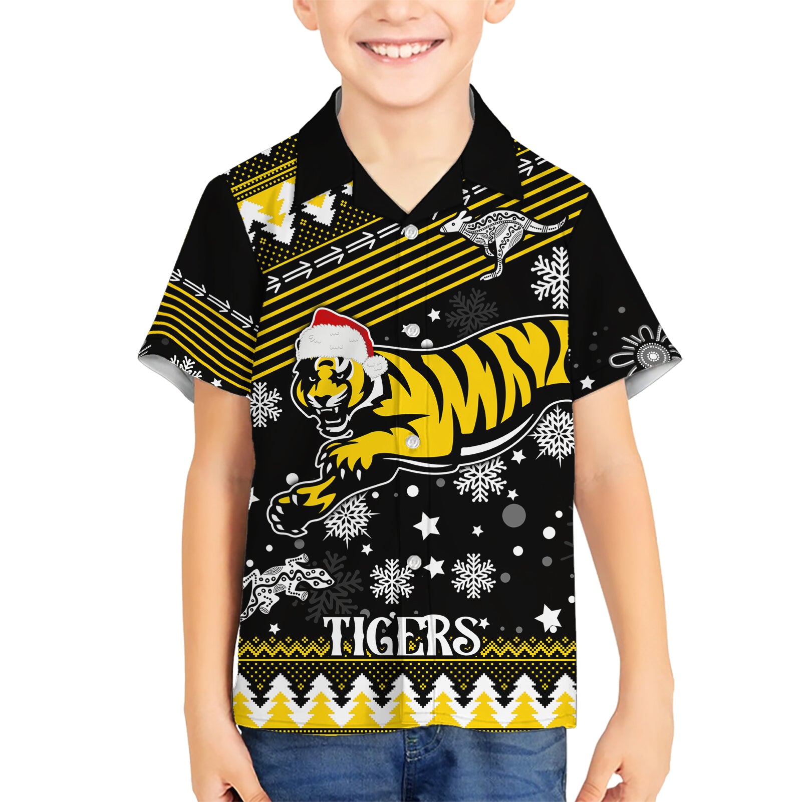 Custom Tigers Football Hawaiian Shirt Christmas Vibe 2023 - Vibe Hoodie Shop