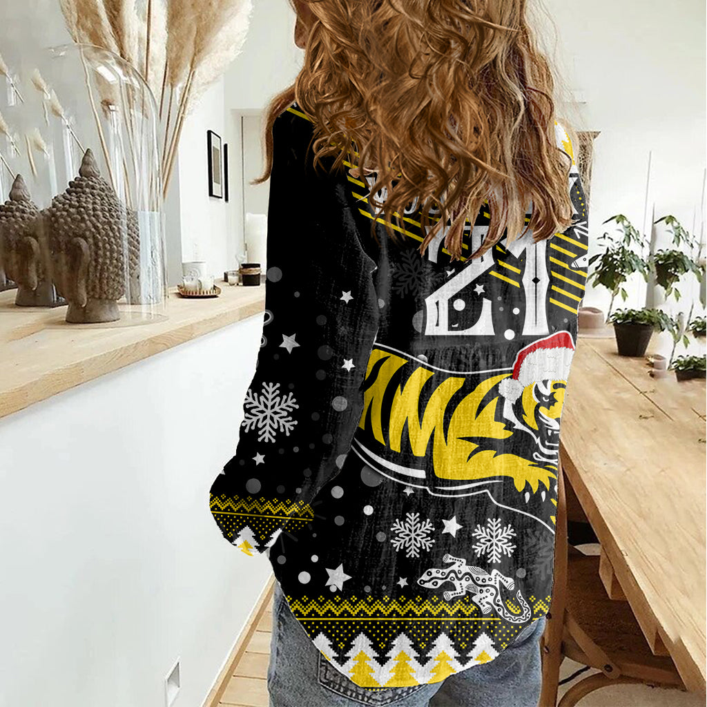 Custom Tigers Football Women Casual Shirt Christmas Vibe 2023 - Vibe Hoodie Shop