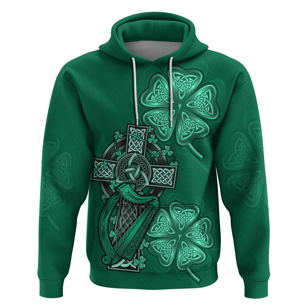 Irish Celtic Cross and Harp with Ireland Shamrock Personalized Hoodie LT9 - Vibe Hoodie Shop