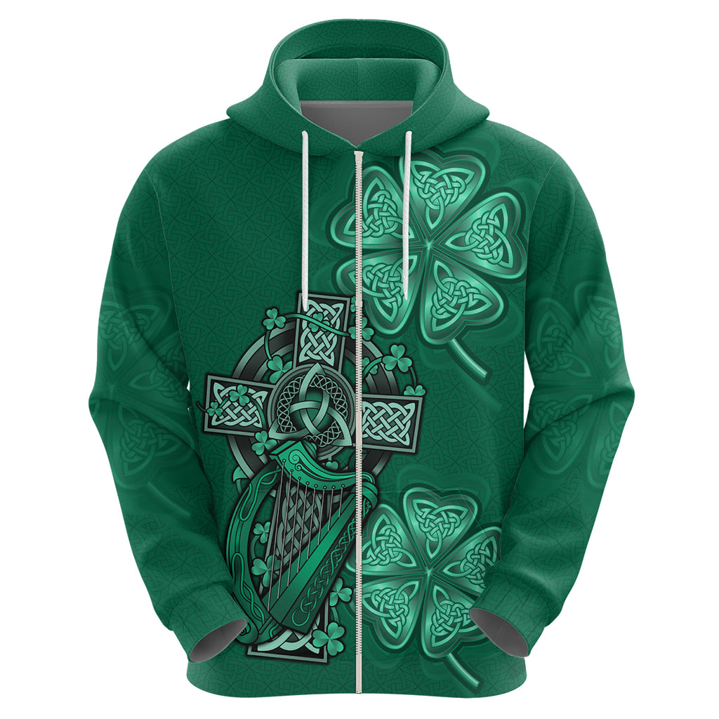 Irish Celtic Cross and Harp with Ireland Shamrock Personalized Hoodie LT9 - Vibe Hoodie Shop