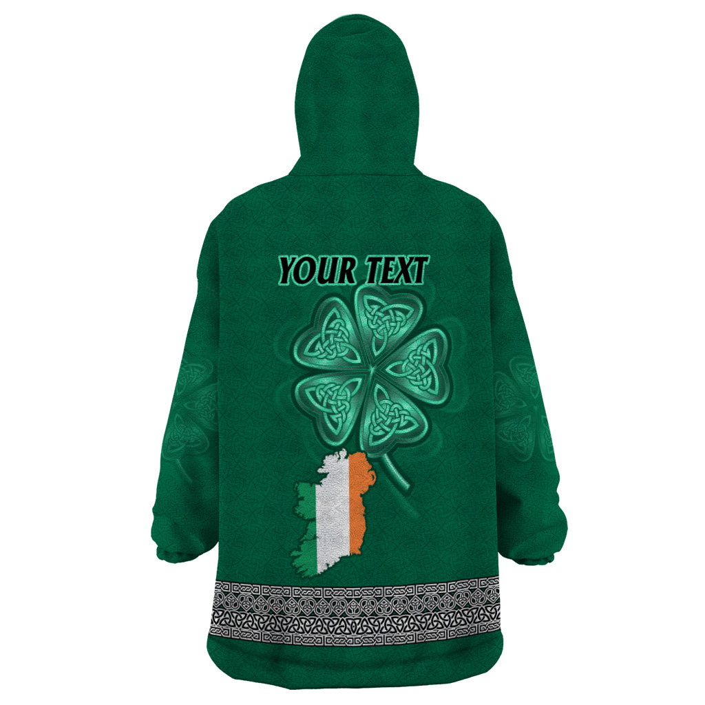 Irish Celtic Cross and Harp with Ireland Shamrock Personalized Wearable Blanket Hoodie - Vibe Hoodie Shop