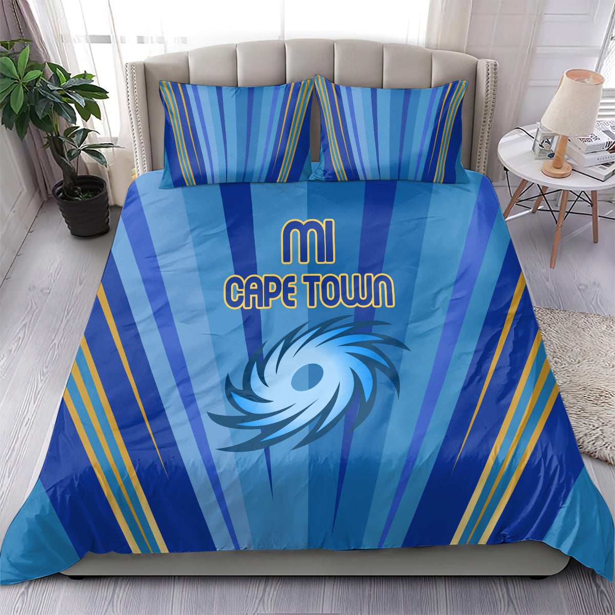 MI Cape Town Custom Bedding Set South African Cricket 2024 Sporty - Vibe Hoodie Shop