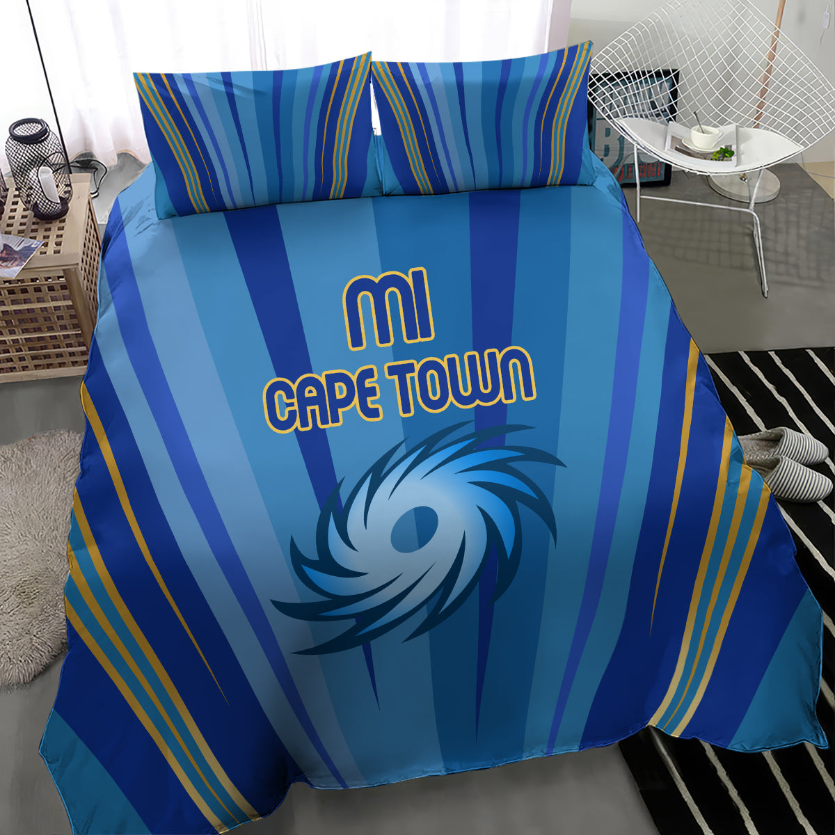 MI Cape Town Custom Bedding Set South African Cricket 2024 Sporty - Vibe Hoodie Shop