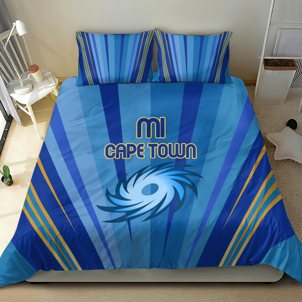 MI Cape Town Custom Bedding Set South African Cricket 2024 Sporty - Vibe Hoodie Shop