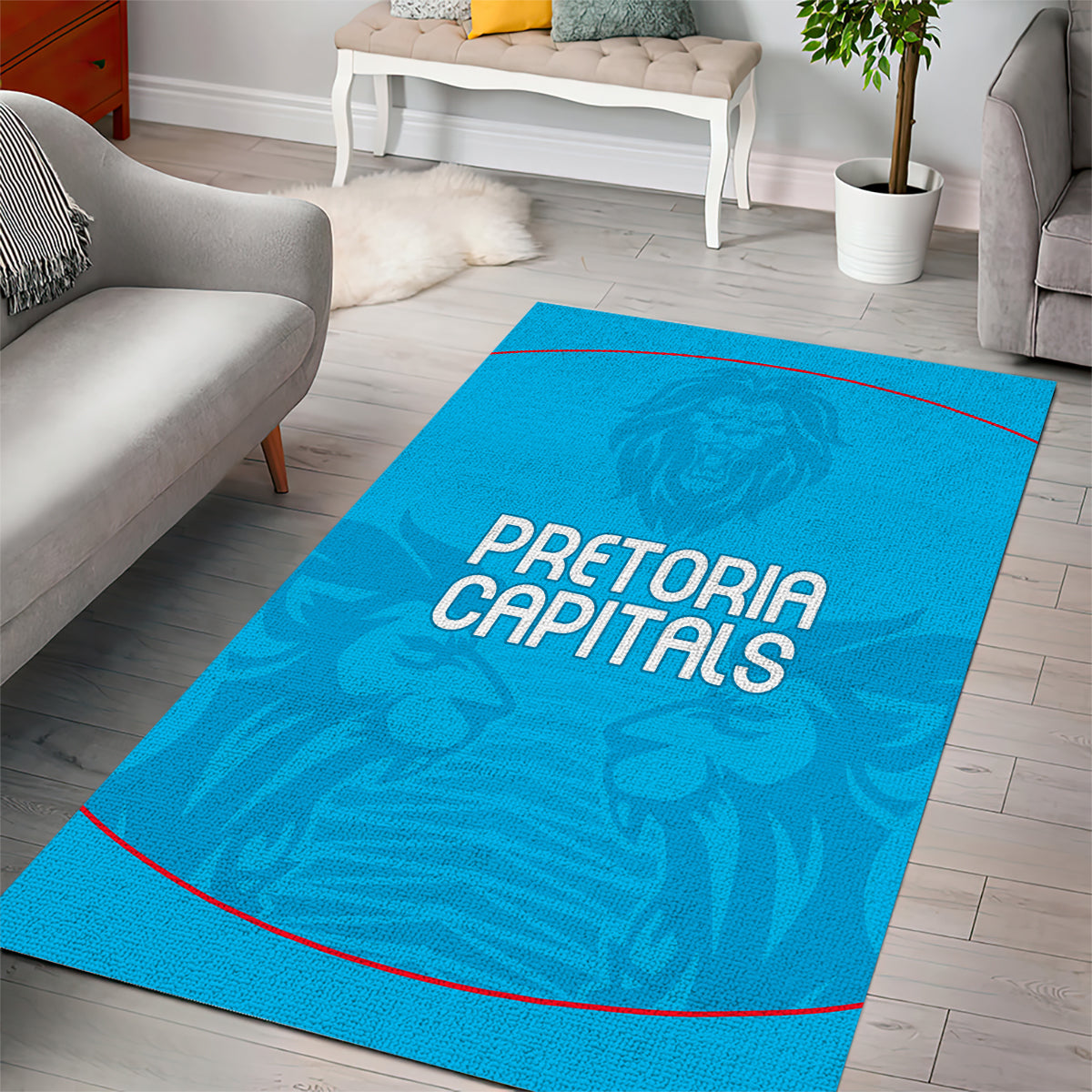 Pretoria Capitals Custom Area Rug South African Cricket 2024 Sporty - Vibe Hoodie Shop