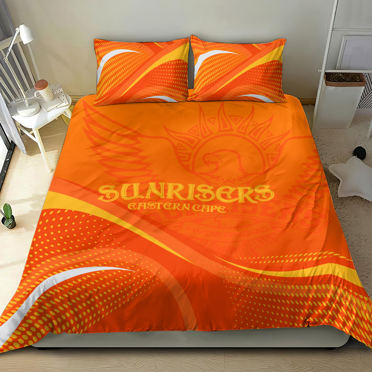 Sunrisers Eastern Cape Custom Bedding Set South African Cricket 2024 Sporty - Vibe Hoodie Shop