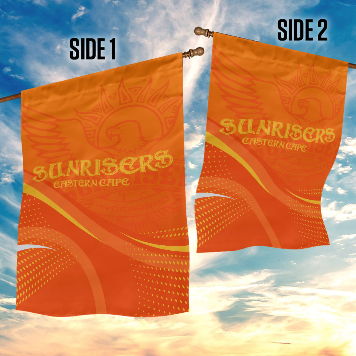 Sunrisers Eastern Cape Custom Garden Flag South African Cricket 2024 Sporty - Vibe Hoodie Shop