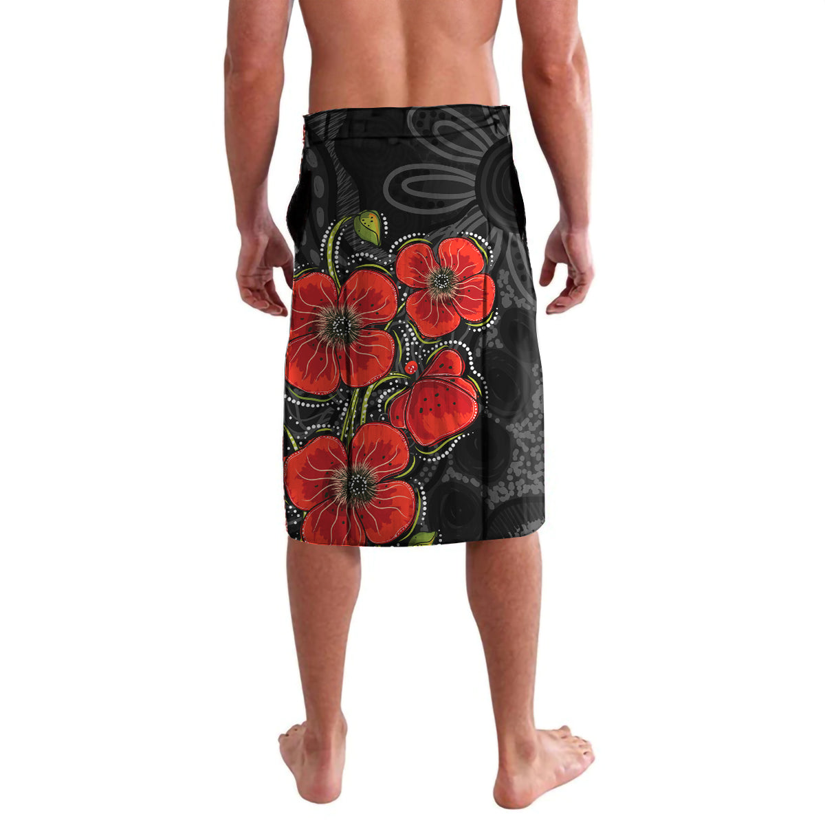 ANZAC Day Australia Poppy Flower Lavalava Aboriginal Style