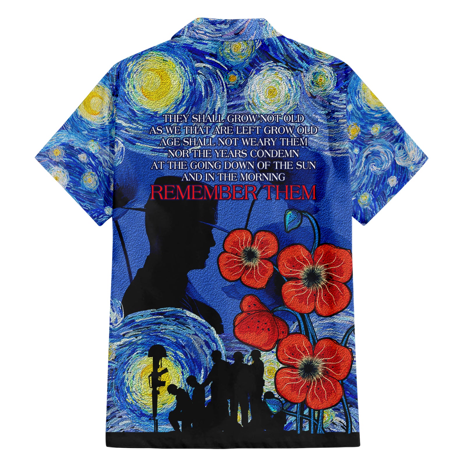 Remember Them ANZAC day Hawaiian Shirt Soldier In Starry Night Oil Paint Style - Vibe Hoodie Shop