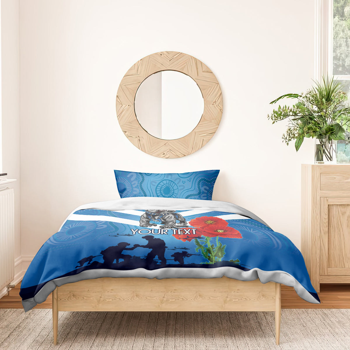 Custom Bulldogs Rugby ANZAC Bedding Set The Military Soldiers with Aboriginal Style - Vibe Hoodie Shop