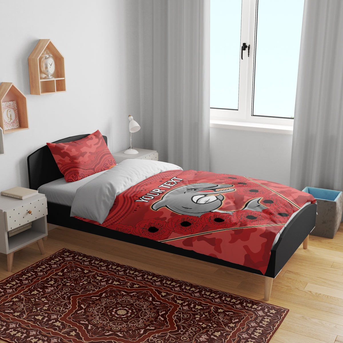 Custom Dolphins Rugby ANZAC Bedding Set Aboriginal and Army Patterns - Vibe Hoodie Shop