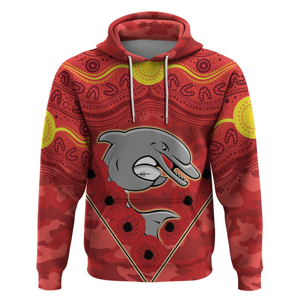 Custom Dolphins Rugby ANZAC Hoodie Aboriginal and Army Patterns LT9 - Vibe Hoodie Shop