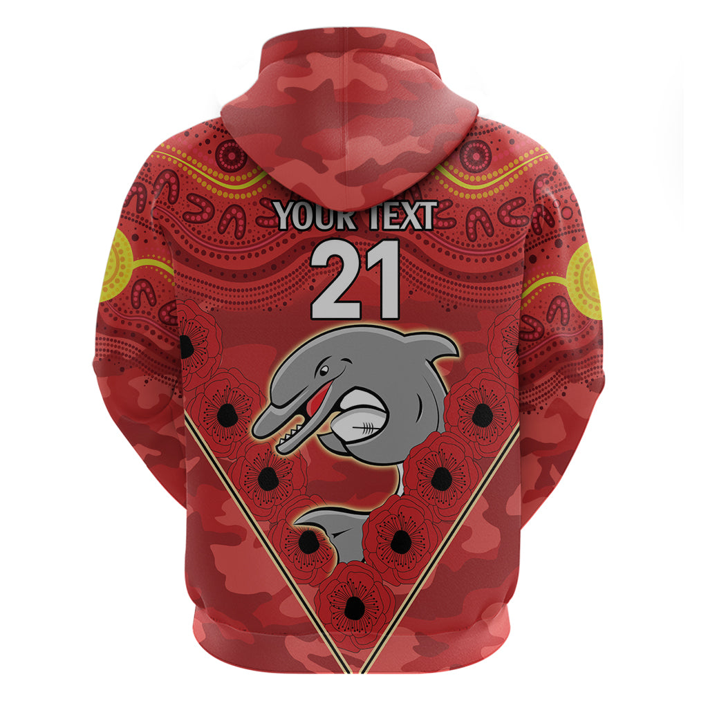 Custom Dolphins Rugby ANZAC Hoodie Aboriginal and Army Patterns LT9 - Vibe Hoodie Shop