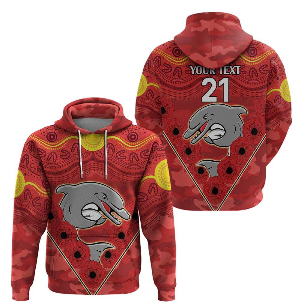 Custom Dolphins Rugby ANZAC Hoodie Aboriginal and Army Patterns LT9 - Vibe Hoodie Shop