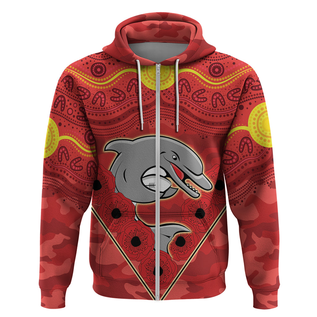 Custom Dolphins Rugby ANZAC Hoodie Aboriginal and Army Patterns LT9 - Vibe Hoodie Shop